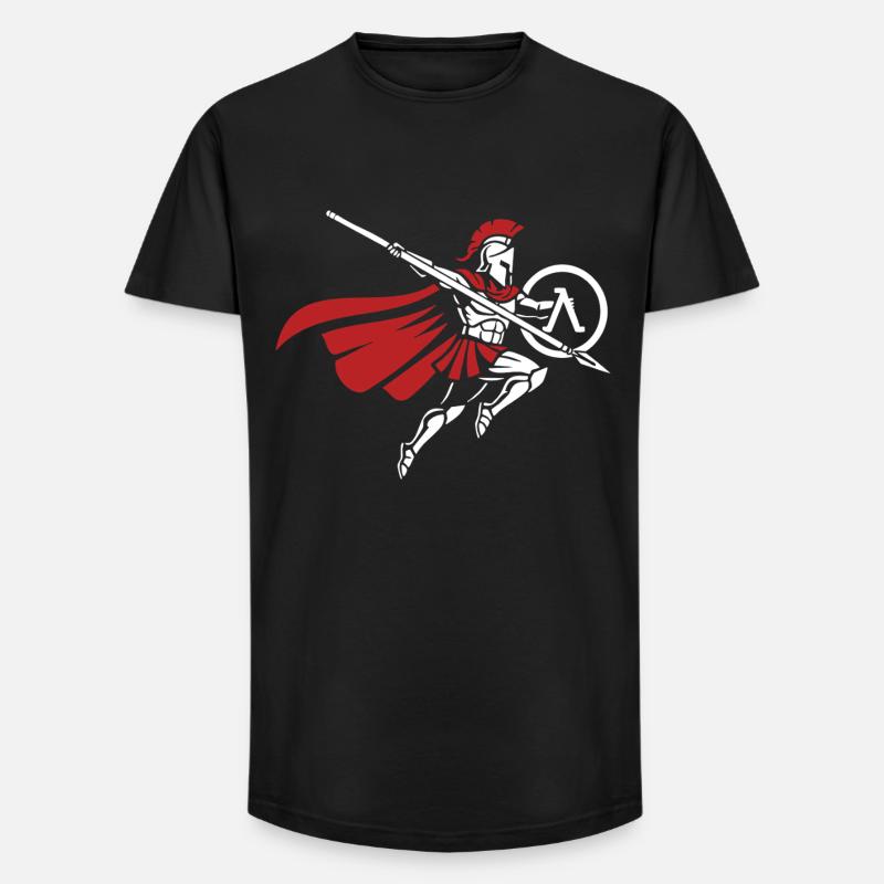 Spartan Spear Jump Maskottchen Spartan Strike - Long Fit Männer T-Shirt - Schwarz