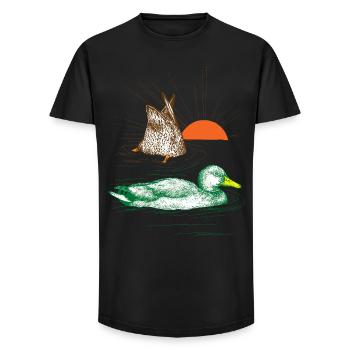 MALLARDS - T-shirt coupe longue homme - noir - Devant - AI Model Male 185 light (185cm)