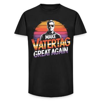 T-shirt de la fête des pères – Faites de la fête des pères une grande nouveauté - T-shirt coupe longue homme - noir - Devant - AI Model Male 185 light (185cm)