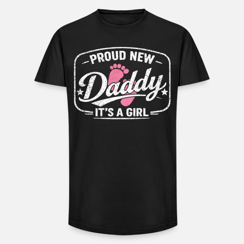 Werdender Papa & Vater, Geburt Tochter Mädchen - Long Fit Männer T-Shirt - Schwarz