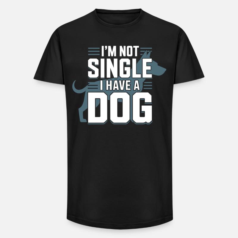 Non sono single – ho un cane - T-shirt uomo a vestibilità lunga - nero