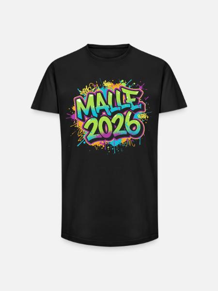 Malle 2026 Graffiti Mallorca - Long Fit Männer T-Shirt - Schwarz