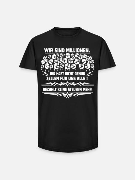 Wir Sind Millionen - Long Fit Männer T-Shirt - Schwarz