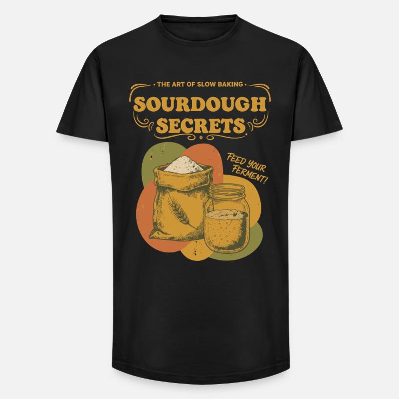 Sourdough Secrets Bread Baking Starter Baker - Long Fit Men's T-Shirt - black
