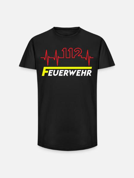 Feuewehr 112 - Long Fit Männer T-Shirt - Schwarz