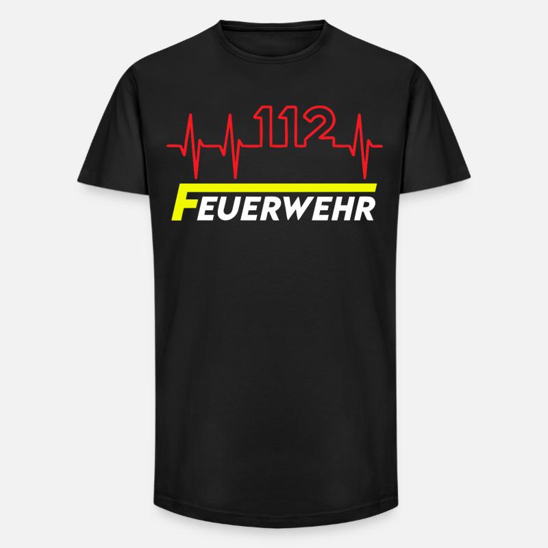 Feuewehr 112 - Long Fit Männer T-Shirt - Schwarz
