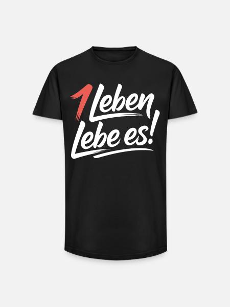 Achtsam leben - Long Fit Männer T-Shirt - Schwarz