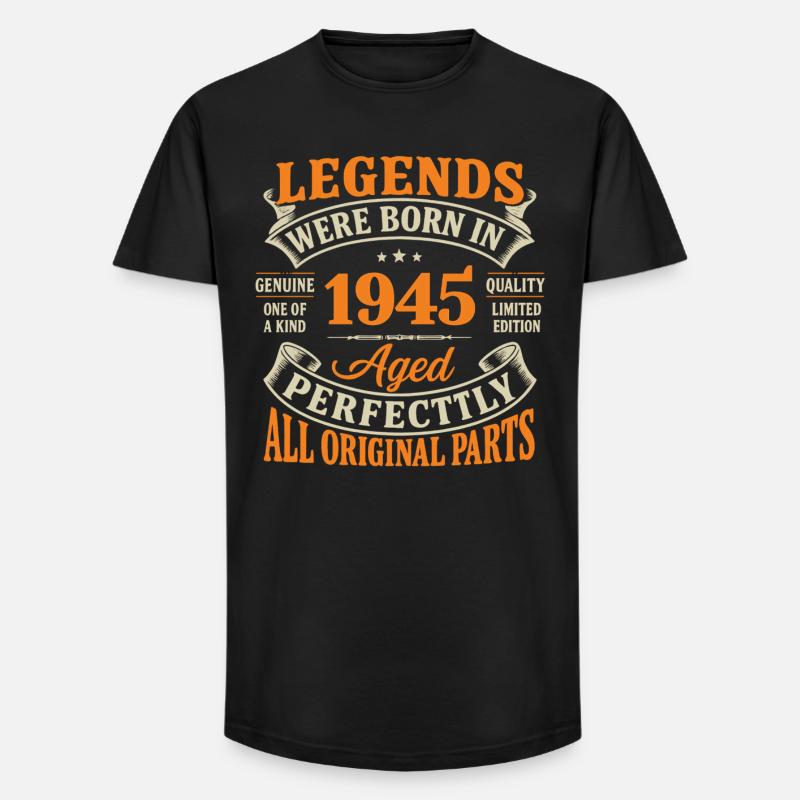 Legenden wurden 1945 perfekt gealtert - Long Fit Männer T-Shirt - Schwarz