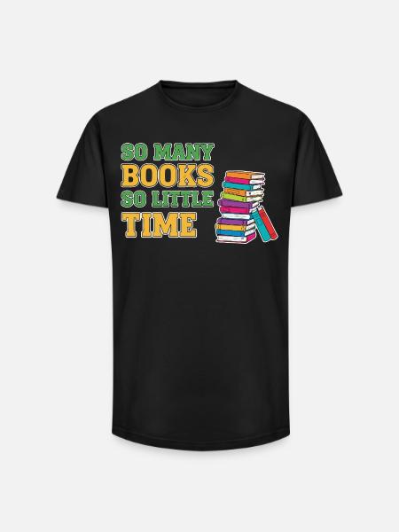 Bookworm Reading Book - Long Fit Men's T-Shirt - black