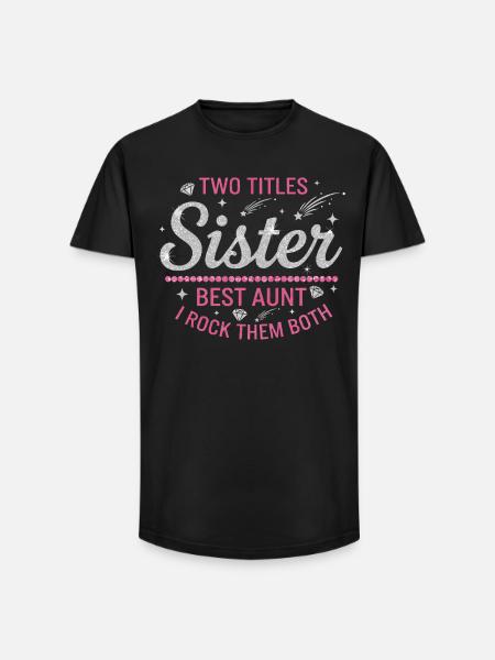 Sister Best Aunt Rock - Long Fit Männer T-Shirt - Schwarz