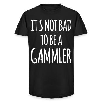 Gammler Chiller Lustiger Spruch - Long Fit Männer T-Shirt - Schwarz - Vorne - AI Model Male 185 light (185cm)