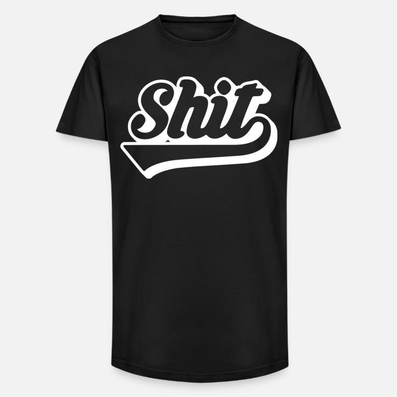 Shit Retro Script - Long Fit Men's T-Shirt - black