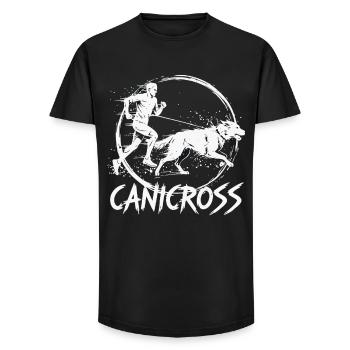 Canicross Zughundesport Laufen Hund - Long Fit Männer T-Shirt - Schwarz - Vorne - AI Model Male 185 light (185cm)