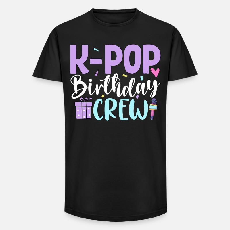 K Pop Birthday Crew - Long Fit Männer T-Shirt - Schwarz