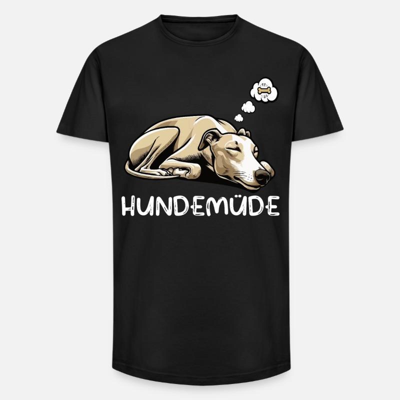 Hundemüde Whippet Windhund Whippets Whippethalter - Long Fit Männer T-Shirt - Schwarz