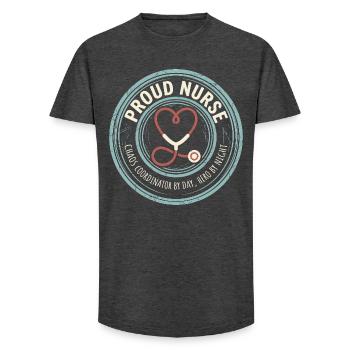 Proud Nurse - Chaos Coordinator Motiv - Long Fit Männer T-Shirt - Anthrazit - Vorne - AI Model Male 185 light (185cm)