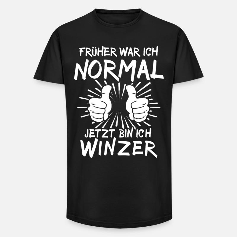 Winzer - Long Fit Männer T-Shirt - Schwarz