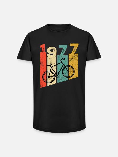 Millésime 1977 - T-shirt coupe longue homme - noir