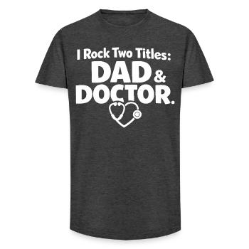 Dad and Doctor Arzt Papa - Long Fit Men's T-Shirt - charcoal grey - Front - AI Model Male 185 light (185cm)
