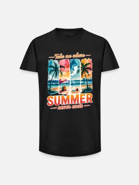 Take Me Where Summer Never Ends - Long Fit Men's T-Shirt - black