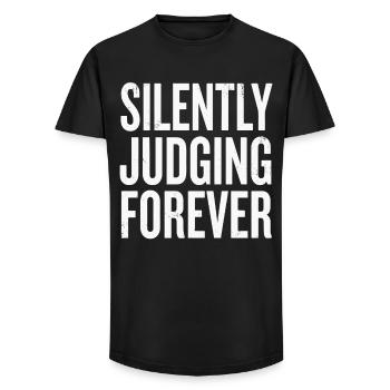 Silently Judging Forever Typography - Long Fit Men's T-Shirt - black - Front - AI Model Male 185 light (185cm)