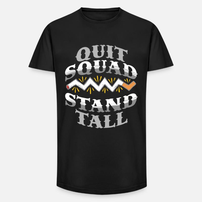 Nichtraucher Ex Raucher Quit Squad - Long Fit Männer T-Shirt - Schwarz