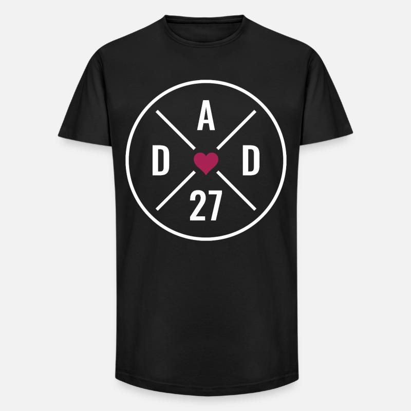 Dad 27 Herz - Long Fit Männer T-Shirt - Schwarz