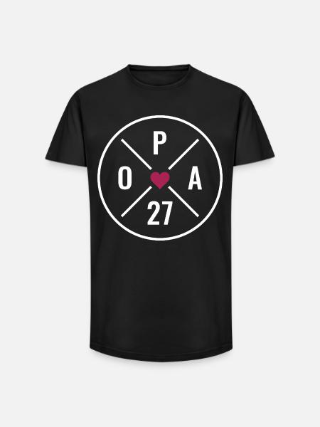 Opa 27 Herz - Long Fit Männer T-Shirt - Schwarz