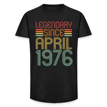 Legendary since April 1976, Retro, Birthday - Long Fit Men's T-Shirt - black - Front - AI Model Male 185 light (185cm)