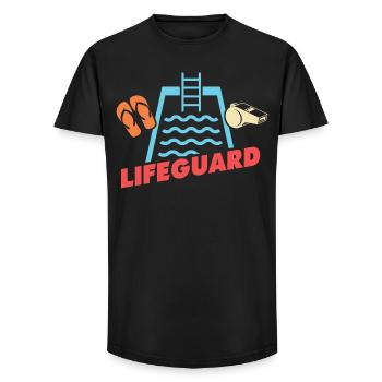 Les sauveteurs adorent les nageurs sauveteurs - T-shirt coupe longue homme - noir - Devant - AI Model Male 185 light (185cm)