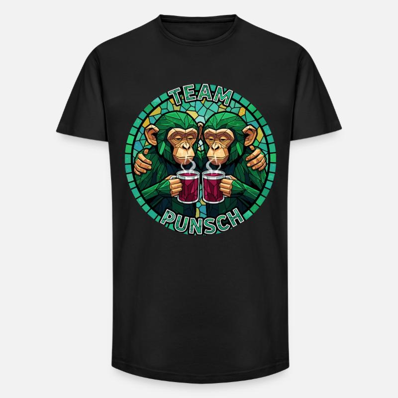 Team Punch Monkey Mulled Wine - Long Fit Men's T-Shirt - black