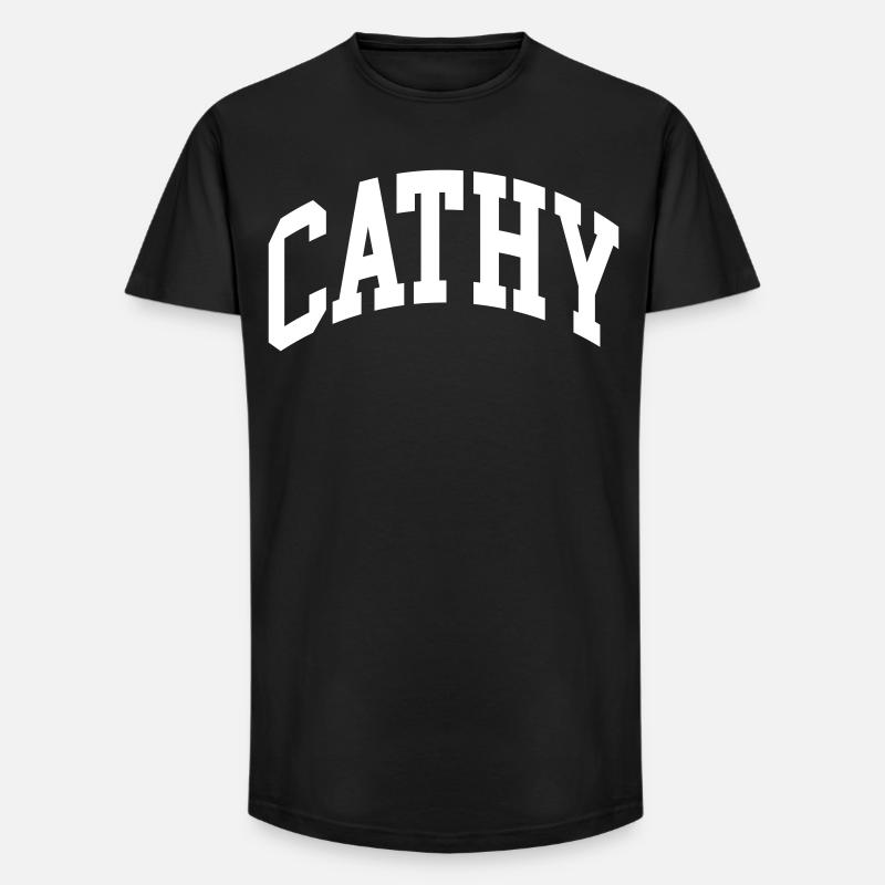 Cathy - Long Fit Männer T-Shirt - Schwarz