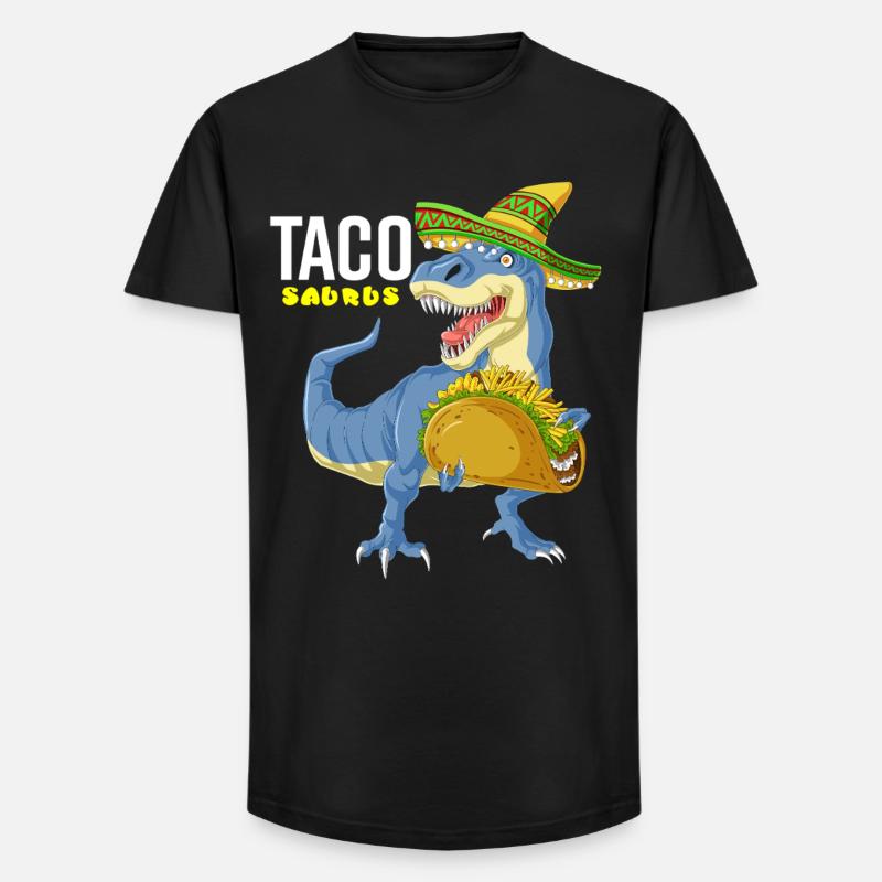 Tacosaurus Cinco De Mayo Hemd - Long Fit Männer T-Shirt - Schwarz