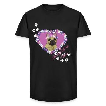 Visage de Sale Français au repos - T-shirt coupe longue homme - noir - Devant - AI Model Male 185 light (185cm)
