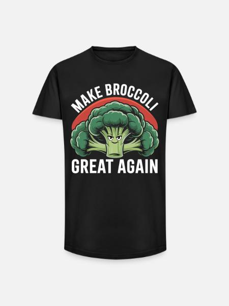 Vegan Vegetable T-Shirt Broccoli - Long Fit Men's T-Shirt - black