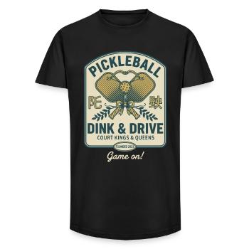 Jeu de Pickleball Dink et Drive Match On Player - T-shirt coupe longue homme - noir - Devant - AI Model Male 185 light (185cm)
