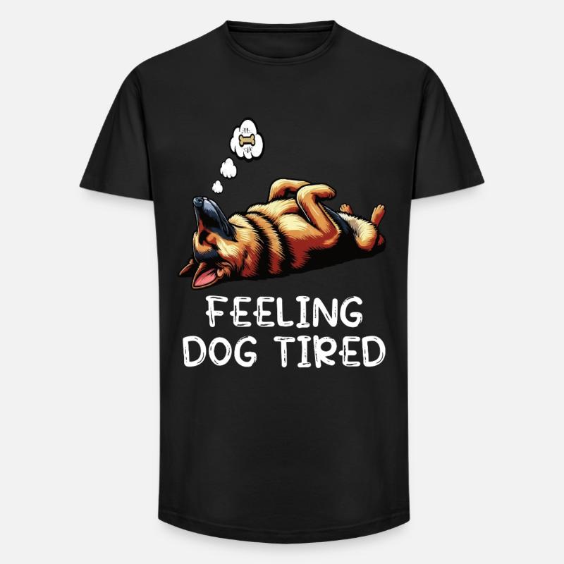 Feeling Dog Tired German Shepherd - Long Fit Men's T-Shirt - black