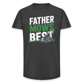 Papa Garten Rasenmäher Spruch Geschenk für Vater - Long Fit Männer T-Shirt - Anthrazit - Vorne - AI Model Male 185 light (185cm)
