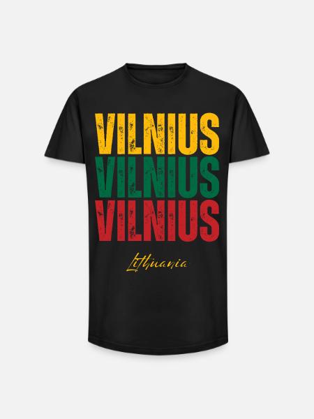 Vilnius Lithuania, I love Vilnius - Long Fit Men's T-Shirt - black