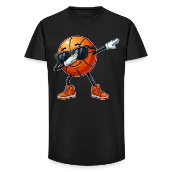 Joueurs de basket-ball, appuie sur les graphiques de basket - T-shirt coupe longue homme - noir - Devant - AI Model Male 185 light (185cm)