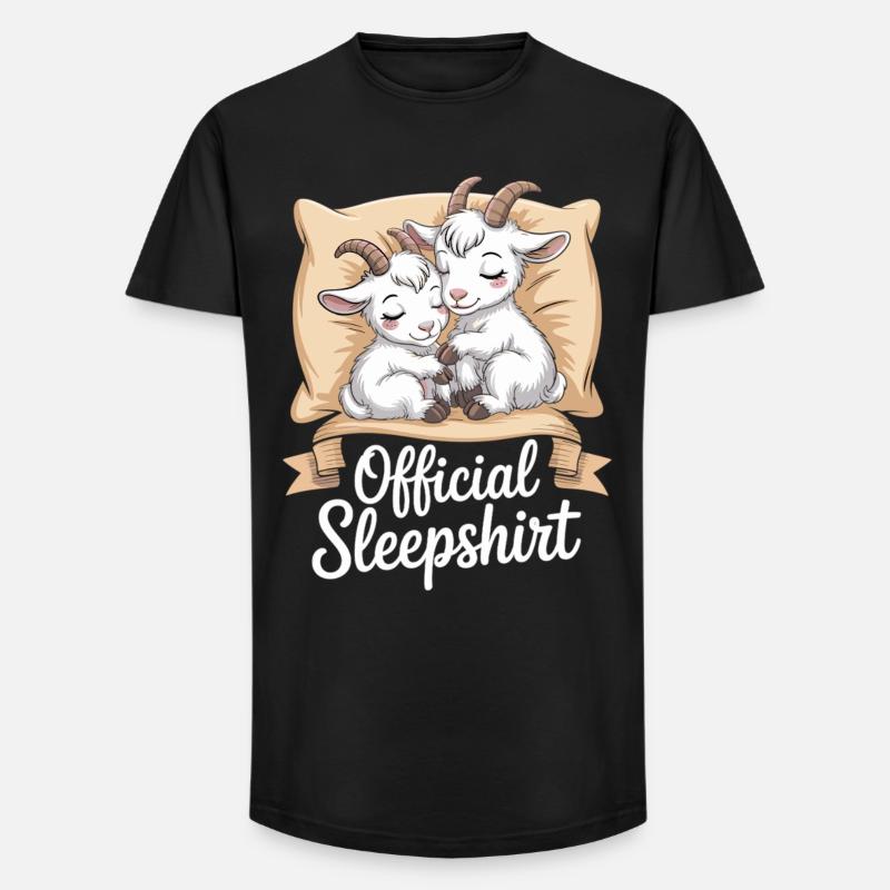 Sovskjorta Getpresentkvällsoutfit - T-shirt herr med lång passform - svart