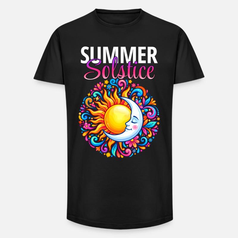 Litha Pagan Solstice d’été Midsommar - T-shirt coupe longue homme - noir
