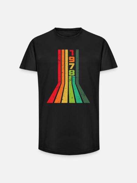 Millésime 1978 - T-shirt coupe longue homme - noir