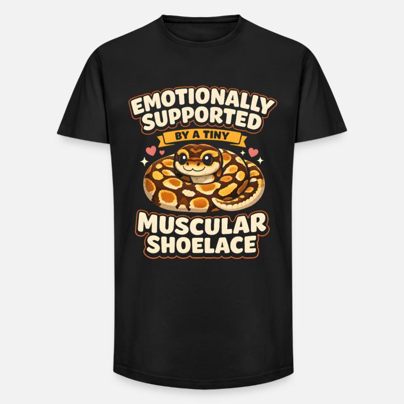 Lacets musclés | Humour du Python Roi - T-shirt coupe longue homme - noir