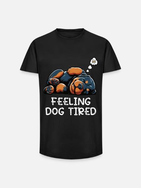 Feeling Dog Tired Rottweiler Rottweiler Owner - Long Fit Men's T-Shirt - black