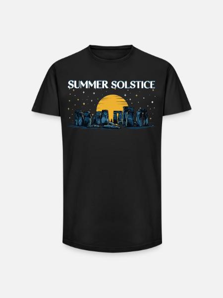 Litha Pagan Summer Solstice Midsummer Midsommar - Long Fit Men's T-Shirt - black