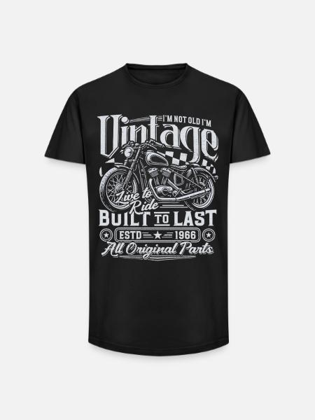 1966 Vintage Fødselsdagsgave til Vintage Motorcykel - Long fit herre T-shirt - sort