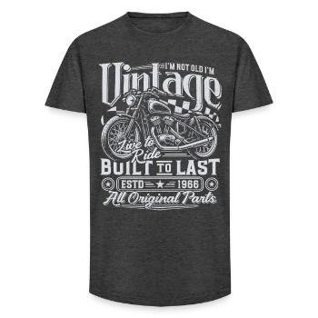 1966 Jahrgang Geburtstag Vintage Motorrad Geschenk - Long Fit Männer T-Shirt - Anthrazit - Vorne - AI Model Male 185 light (185cm)