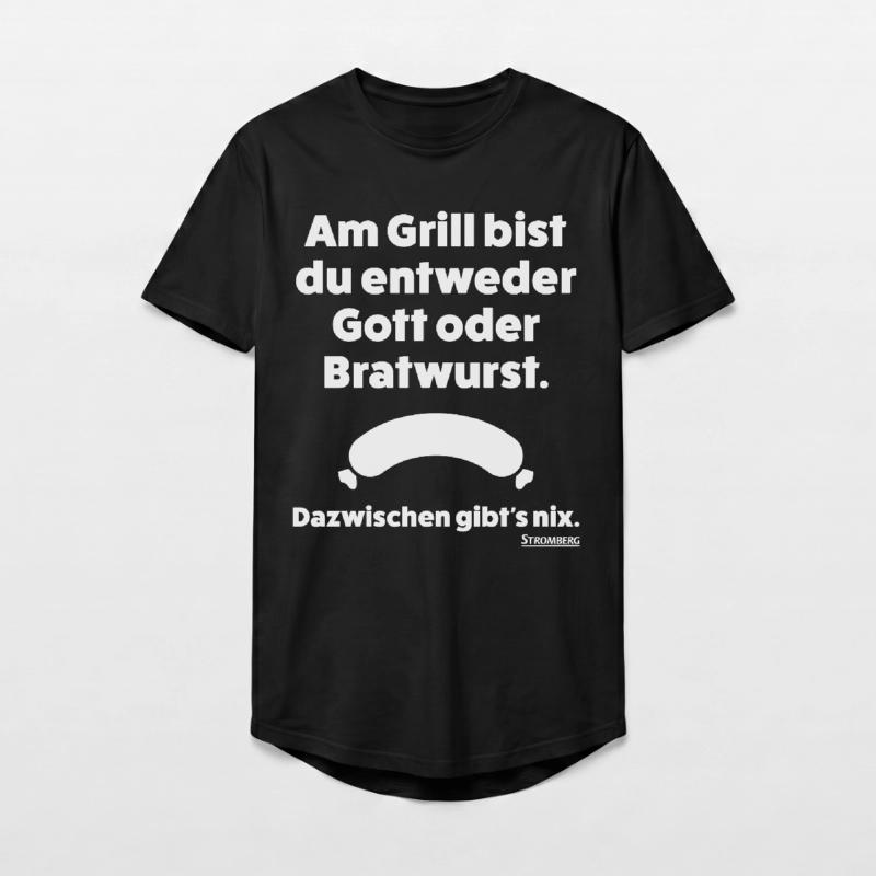 Stromberg Spruch Grill Gott Oder Bratwurst Long Fit Männer T-Shirt