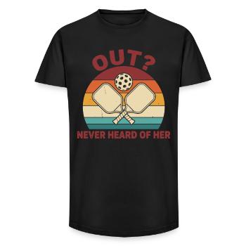 Pickleball Funny Player Out Never Heard Of Her - Long Fit Men's T-Shirt - black - Front - AI Model Male 185 light (185cm)